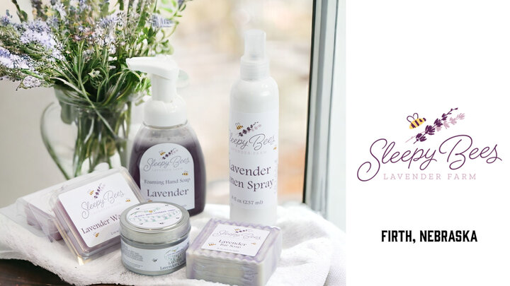 Sleepy Bees Spotlight showing their various products they make from their lavender and honey
